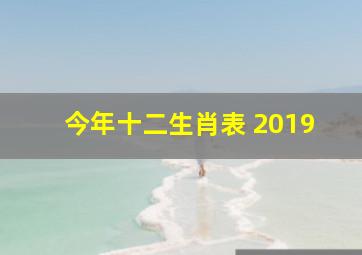 今年十二生肖表 2019